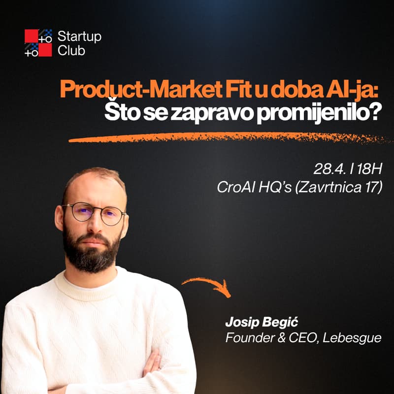 Cover Image for Startup Club #1: Product-Market Fit u doba AI-ja: Što se zapravo promijenilo?