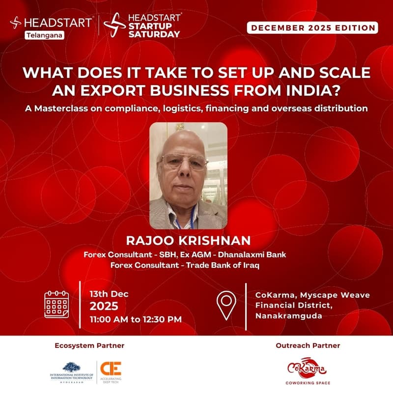 Cover Image for Startup Saturday | What does it take to set up and scale an Export Business from India