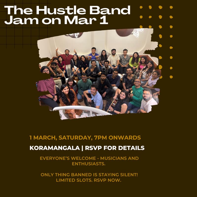 Cover Image for The Hustle Band Jam on March 1 at Koramangala