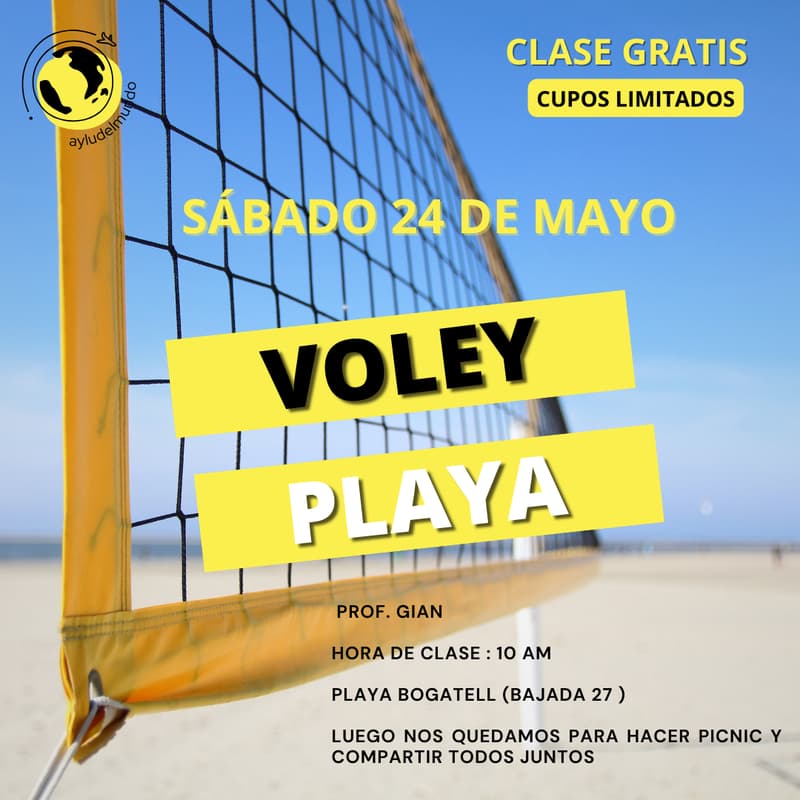 Foto de portada de Clase Voley Playa + Partidos + Picnic