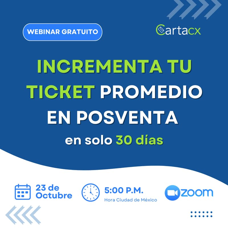 Cover Image for Webinar: Incrementa tu Ticket Promedio en Posventa en solo 30 días
