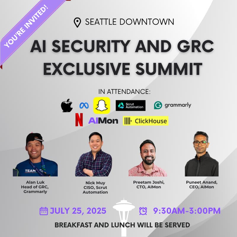 Cover Image for Unblocking Rapid AI Adoption - AI Security and GRC Exclusive Summit by AIMon