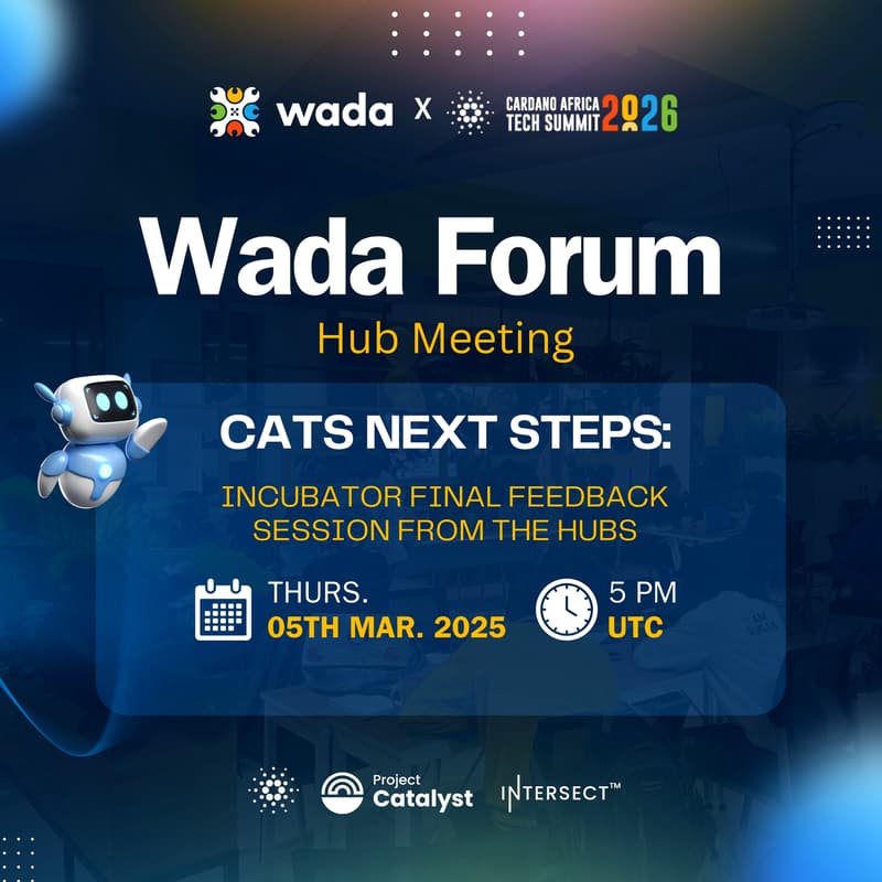 Cover Image for Wada Weekly Forum - Incubator, Final Feedback session From the Hubs