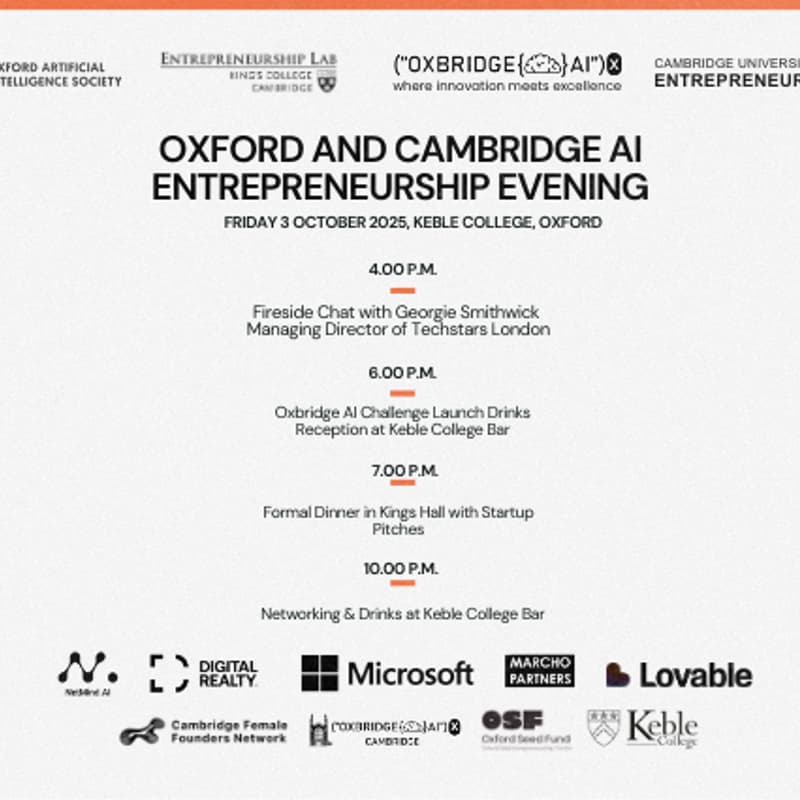 Cover Image for Oxford and Cambridge AI Entrepreneurship Evening - Oxford