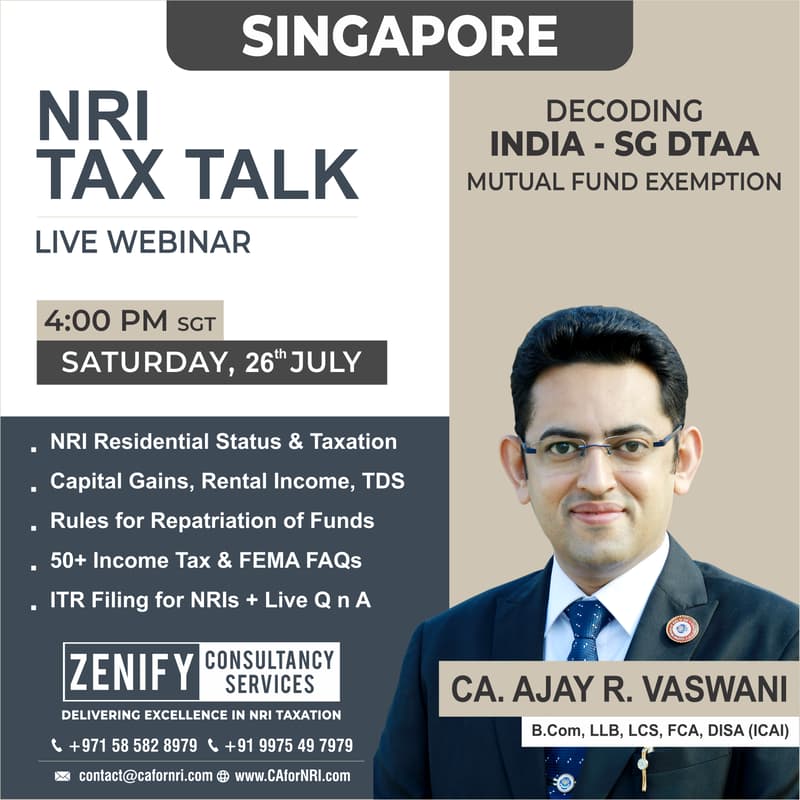 Cover Image for NRI TAX TALK: MASTERCLASS for SINGAPORE NRIs