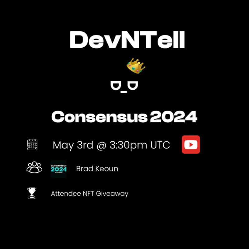 Cover Image for DevNTell - Consensus 2024 by CoinDesk