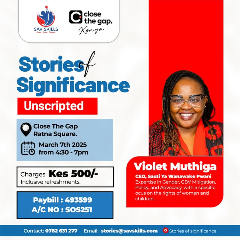 Cover Image for Stories of Significance – Unscripted with Violet Muthiga. Limited Slots!