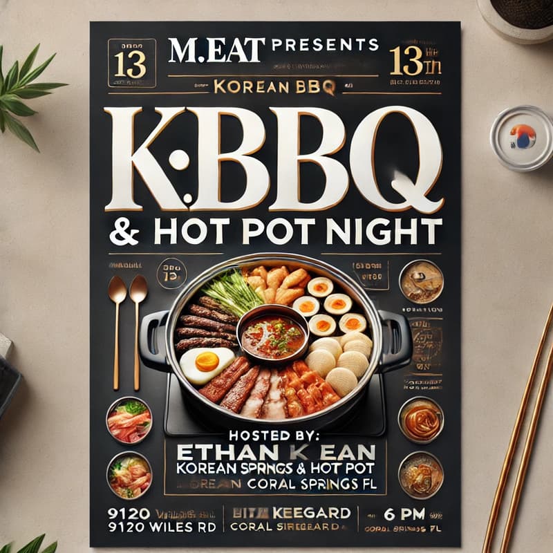 Cover Image for M.EAT Presents - KBBQ & Hot Pot Night