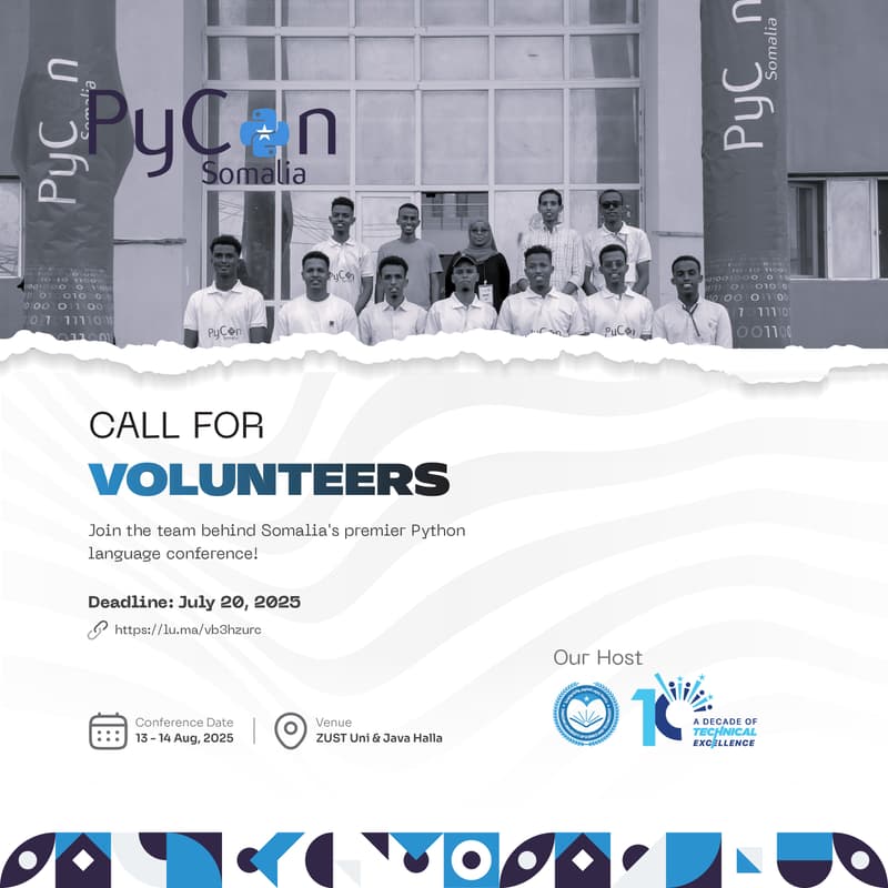 Cover Image for PyCon Somalia 2025 – Volunteer Signup