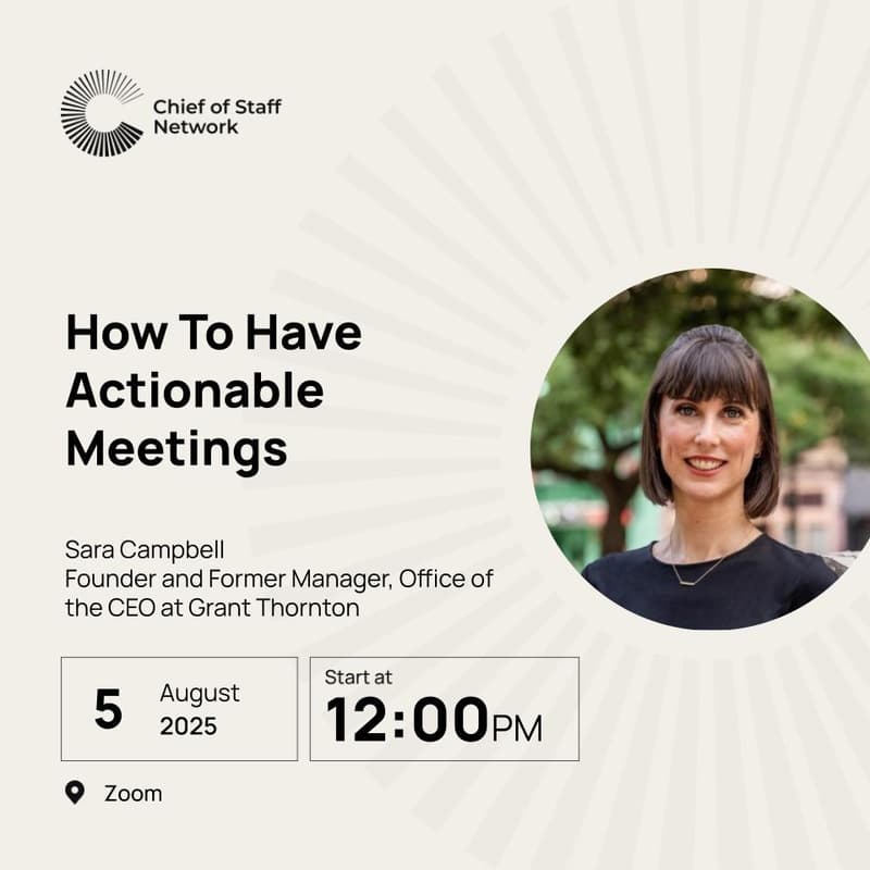 Cover Image for How To Have Actionable Meetings (Tues Aug 5)