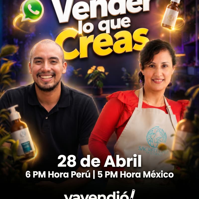 Cover Image for Martes de live para ecommerce - Cuidado Personal - Vender lo que creas con Founder de Sacred Gaia by Orgánica