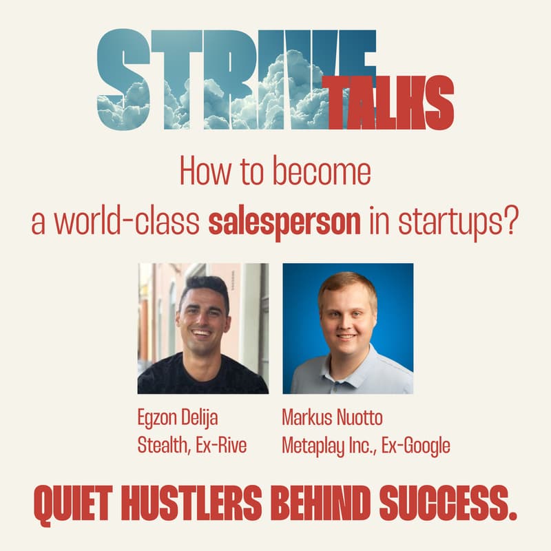 Cover Image for Strive Talks: Becoming a world-class salesperson