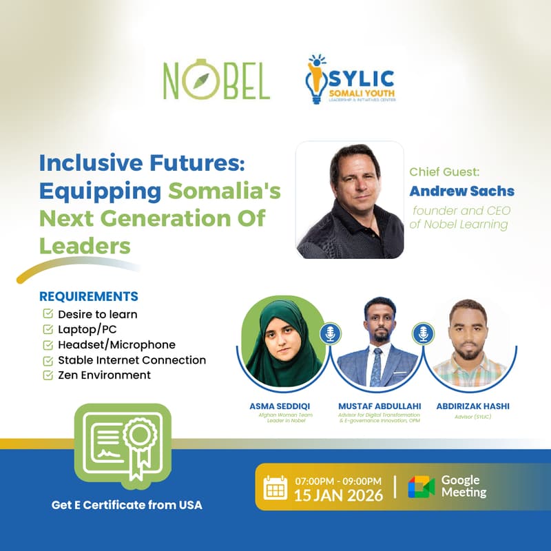 Cover Image for Inclusive Futures: Equipping Somalia’s Next Generation of Leaders webinar