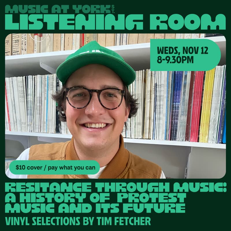 Cover Image for Listening Room: Resitance Through Music — A History Of Protest Music And Its Future by Tim Fetcher
