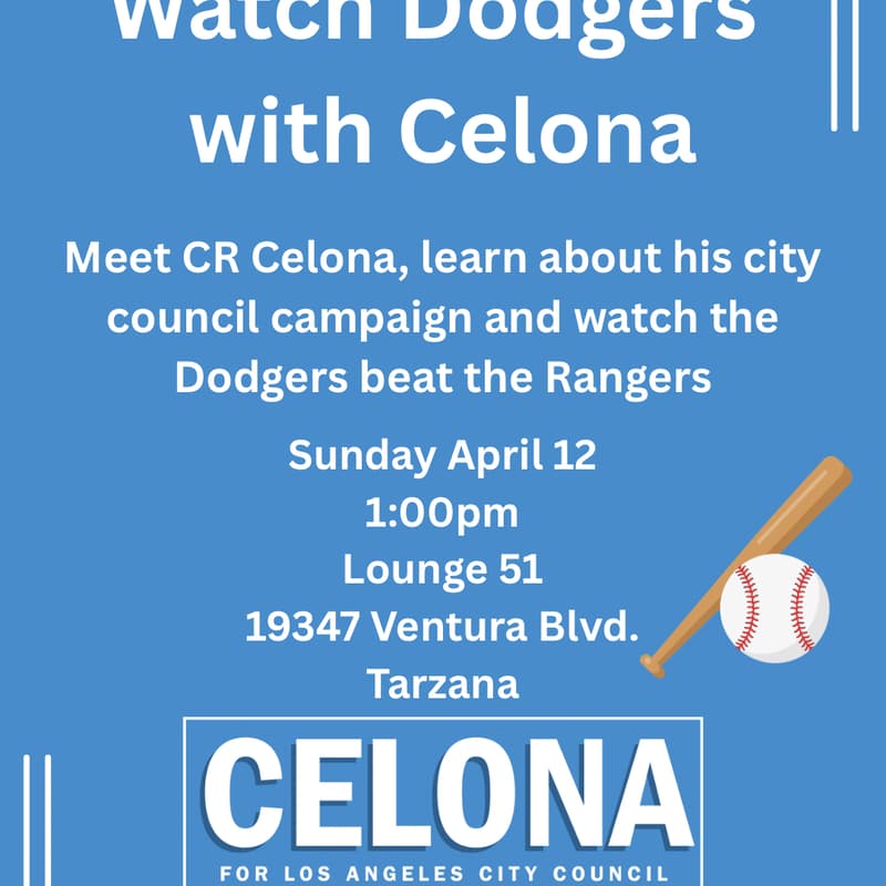 Cover Image for Watch Dodgers with CR Celona at Lounge 51 Tarzana