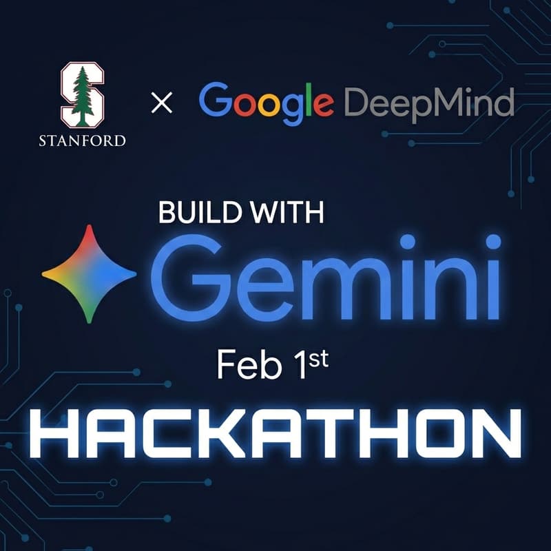 Cover Image for Stanford x DeepMind Hackathon: Build with Google Gemini. Win up to $5M in Seed Funding*