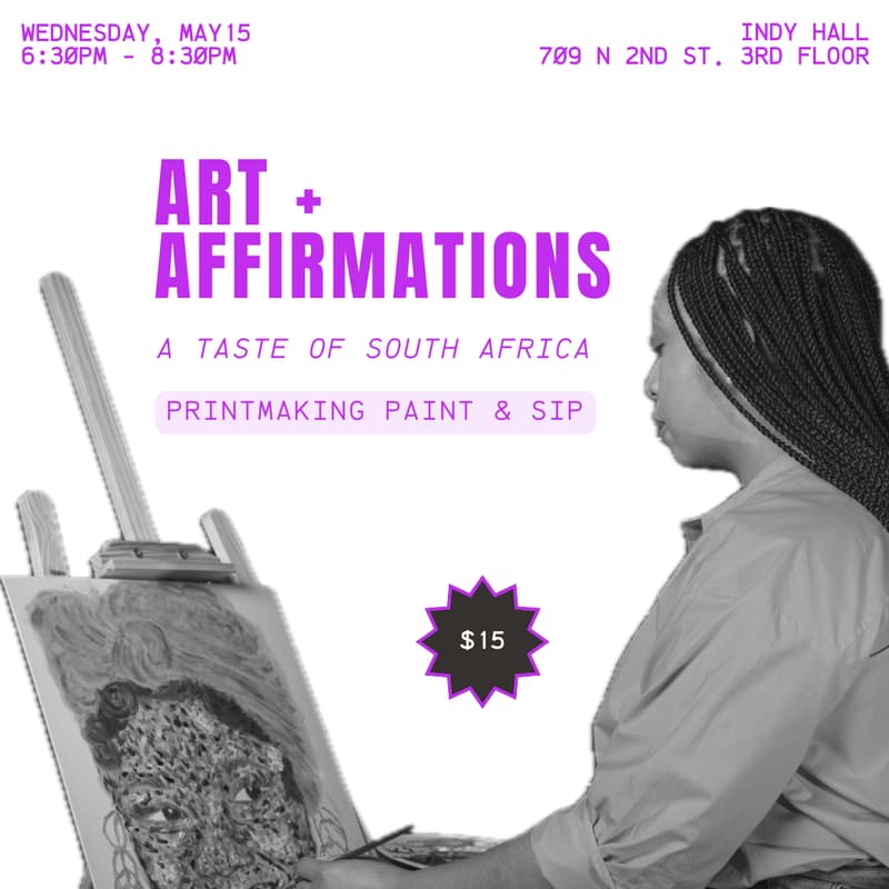 Cover Image for 🎟️ Art + Affirmations: A Printmaking Paint & Sip