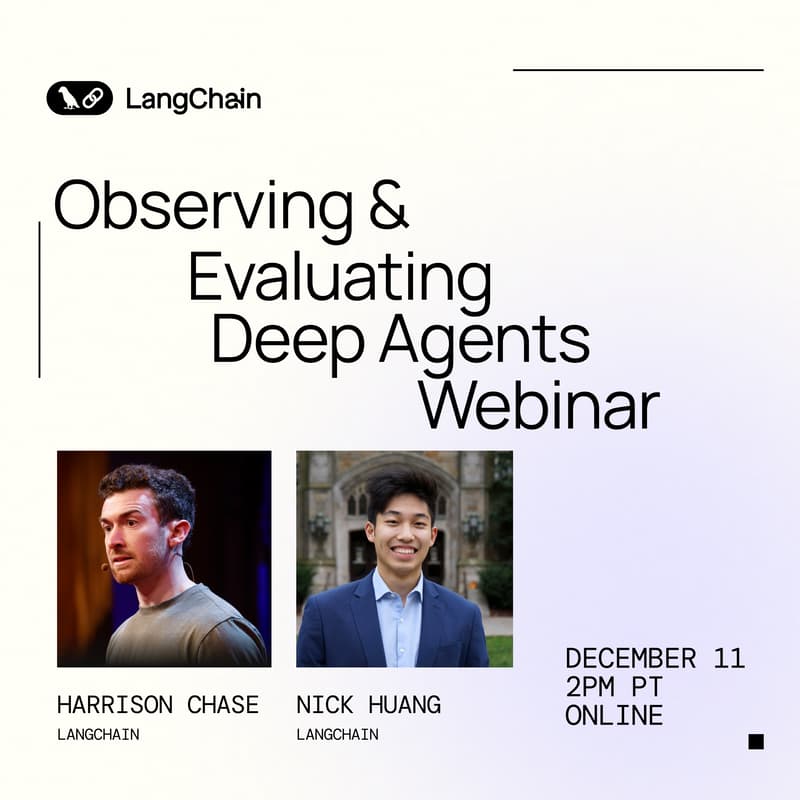 Cover Image for Observing & Evaluating Deep Agents Webinar