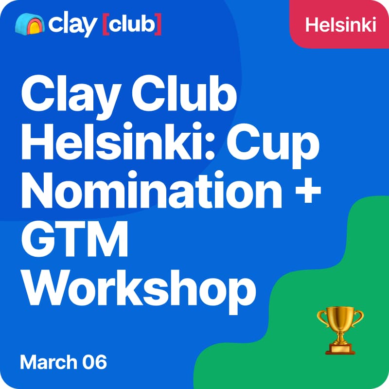 Cover Image for Clay in Helsinki: Clay Cup Nomination + GTM Workshop