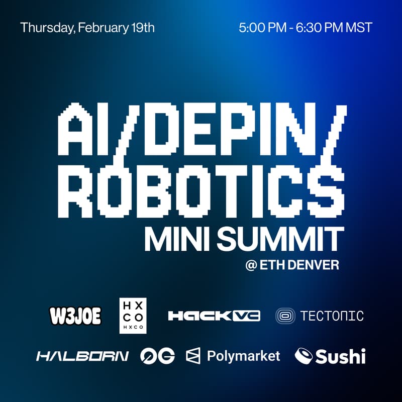 Cover Image for AI DEPIN Robotics Mini Summit at ETH Denver