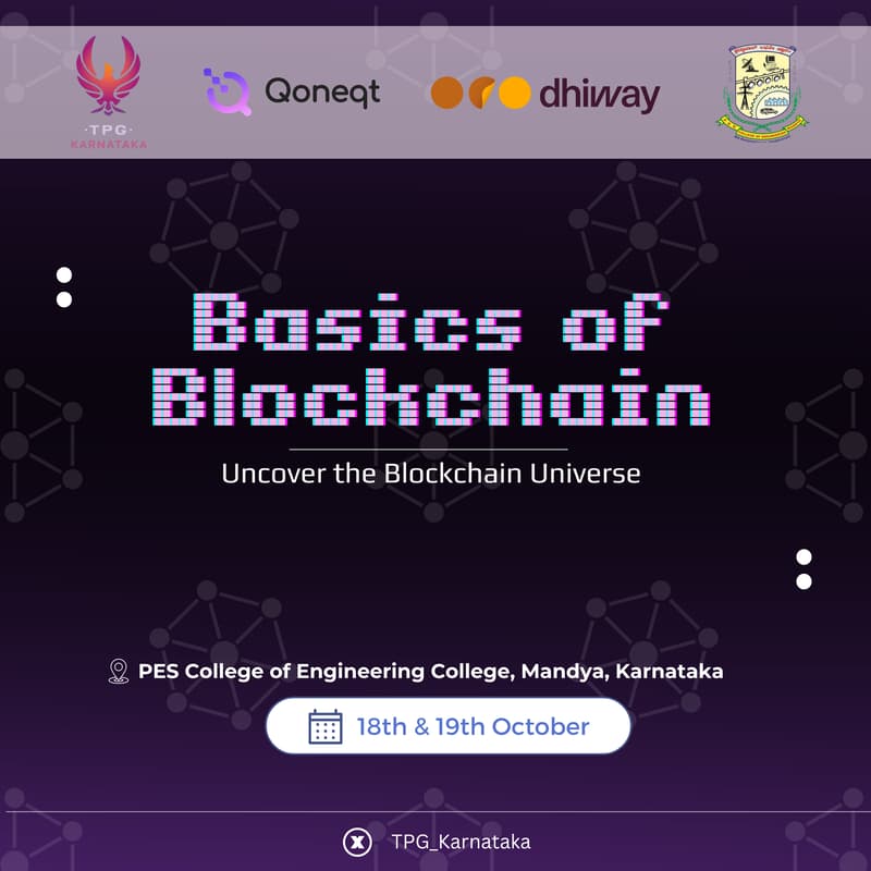 Cover Image for Blockchain Basics: Unveiling the Future of Technology - PESCE,TPG Karnataka