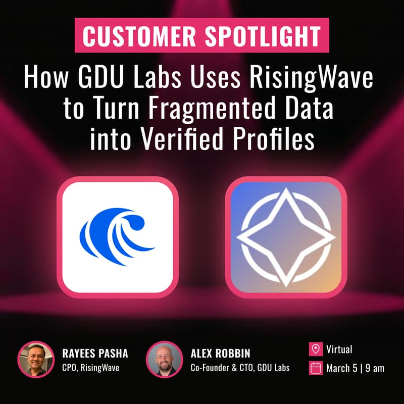 Cover Image for How GDU Labs Uses RisingWave to Turn Fragmented Data into Verified Profiles