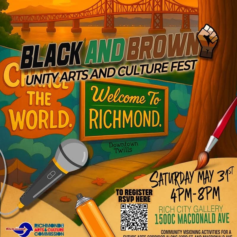 Cover Image for Black & Brown Unity Arts and Cultural Fest! Arts Corridor Listening Session and Celebration with Rich City Rides