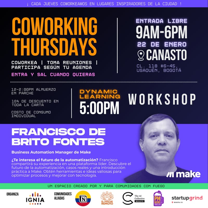 Cover Image for Coworking Thursdays - 22 de Enero