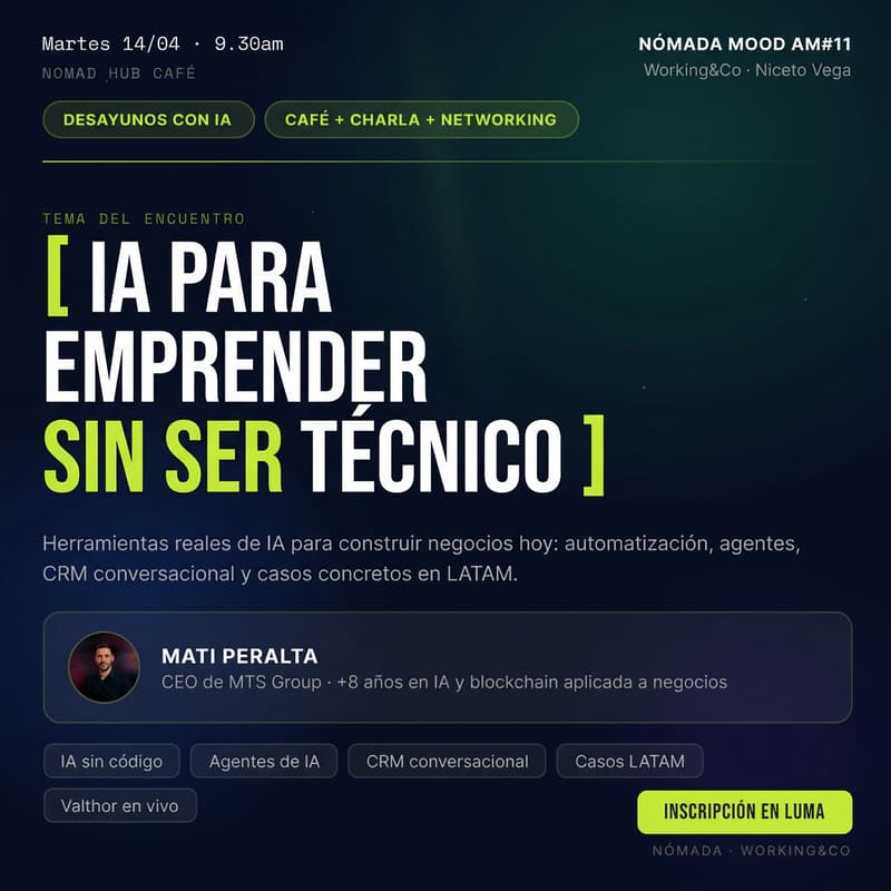 Cover Image for Nómada Mood AM #11 - IA para emprender sin ser técnico