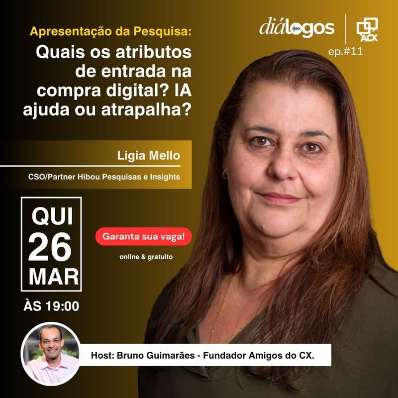 Cover Image for Diálogos | ACX Ep. #11 - Apresentação da Pesquisa: Quais os atributos de entrada na compra digital? IA ajuda ou atrapalha?