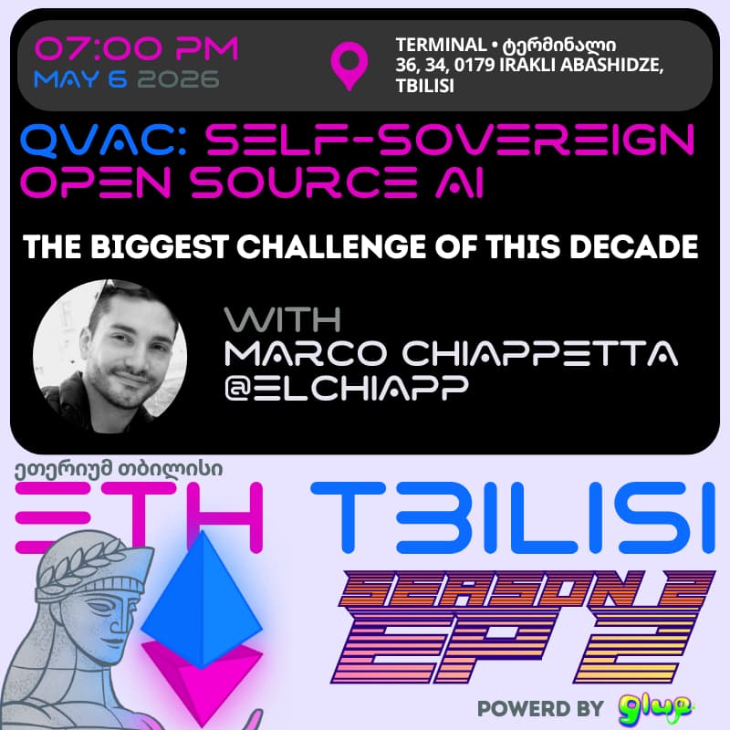 Cover Image for QVAC: Self-Sovereign Open Source AI, the biggest challenge of this decade - ETH Tbilisi 2.2