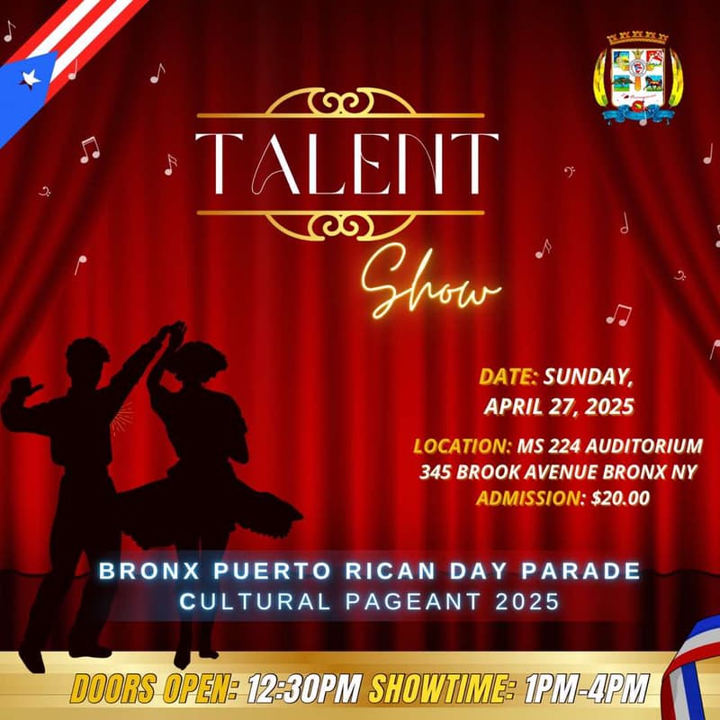 Cover Image for Talent Show 🇵🇷 💃🏽 39th Annual Bronx Puerto Rican Day Parade Cultural Pageant
