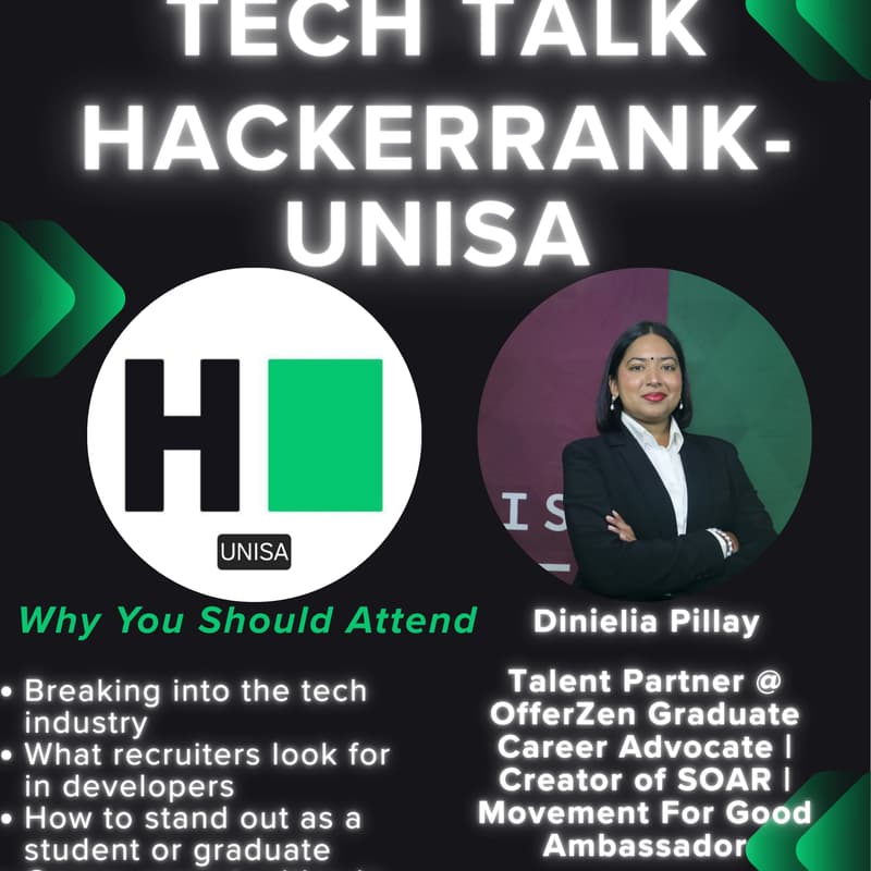 Cover Image for HackerRank Campus Crew – UNISA Tech Talk