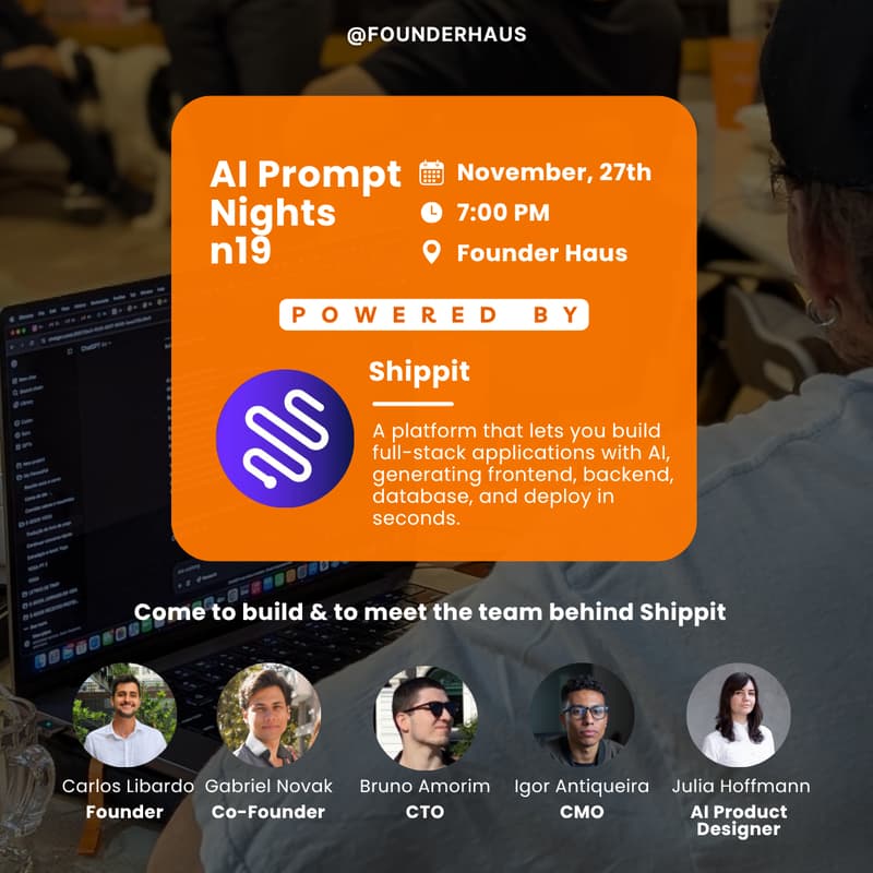 Cover Image for AI Prompt Nights n19 - Powered by Shippit - Florianópolis/BR