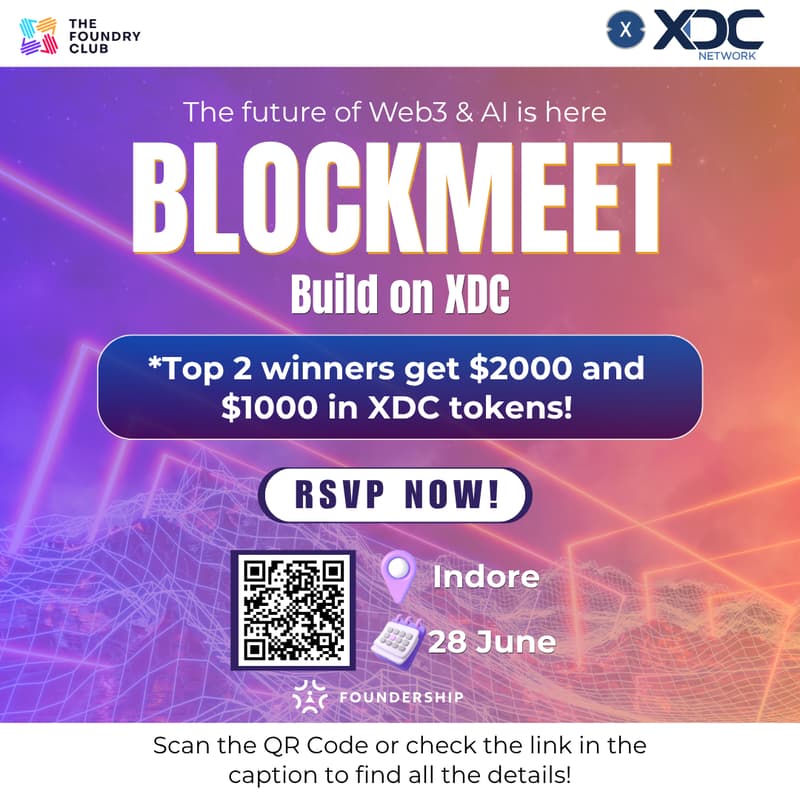 Cover Image for TFC Blockmeet Indore- Build on XDC
