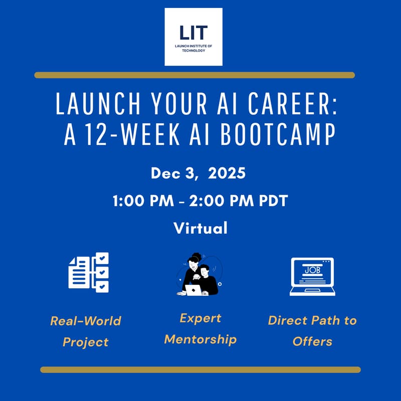 Cover Image for Launch Your AI Career: Live Info Session on Breaking Into the Generative AI Field