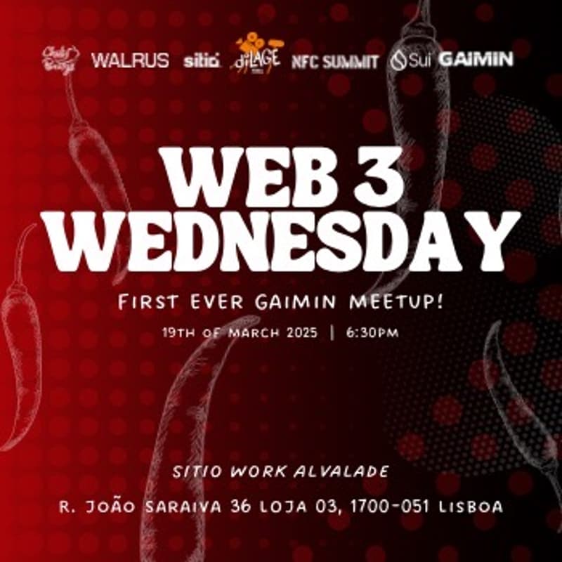 Cover Image for 🔥 1st GAIMIN Meetup 🚀 🌶️ at Web3 Wednesday 🎉