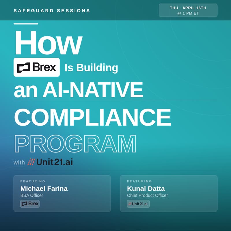 Cover Image for How Brex Is Building an AI-Native Compliance Program with Unit21