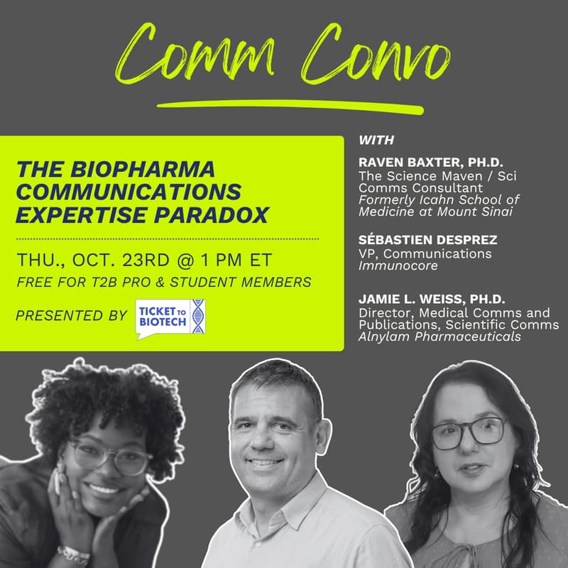 Cover Image for October T2B Comm Convo: The Biopharma Communications Expertise Paradox