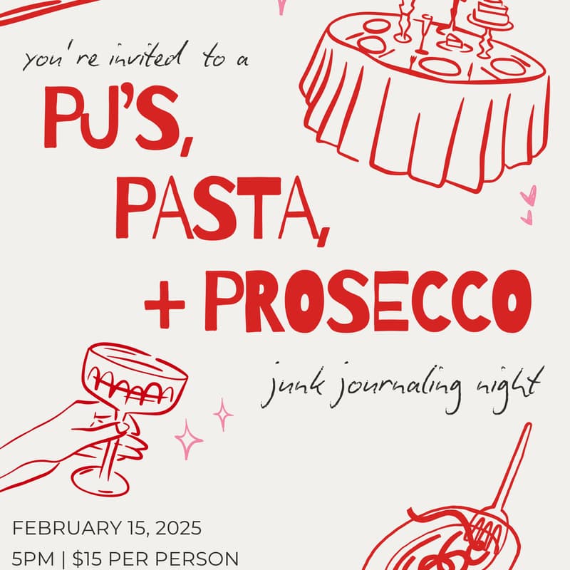 Cover Image for PJ's, Pasta, + Prosecco Junk Journaling Night