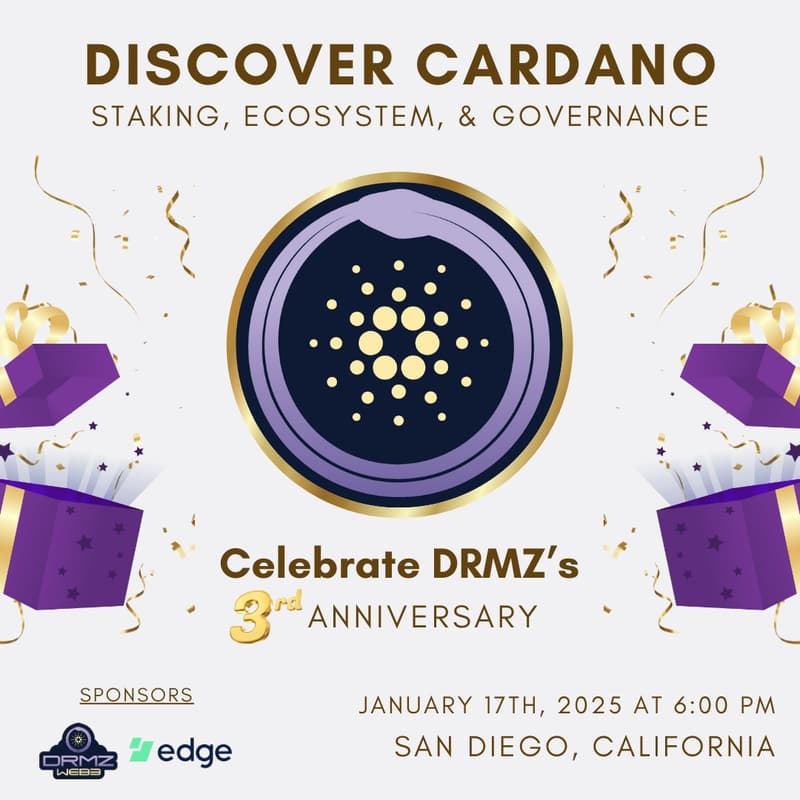 Cover Image for Discover Cardano & Celebrate DRMZ Turning 3!