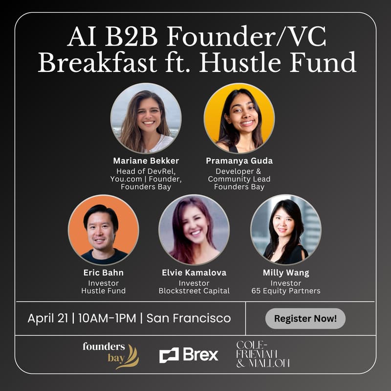Cover Image for AI B2B Founder/VC Breakfast ft. Hustle Fund