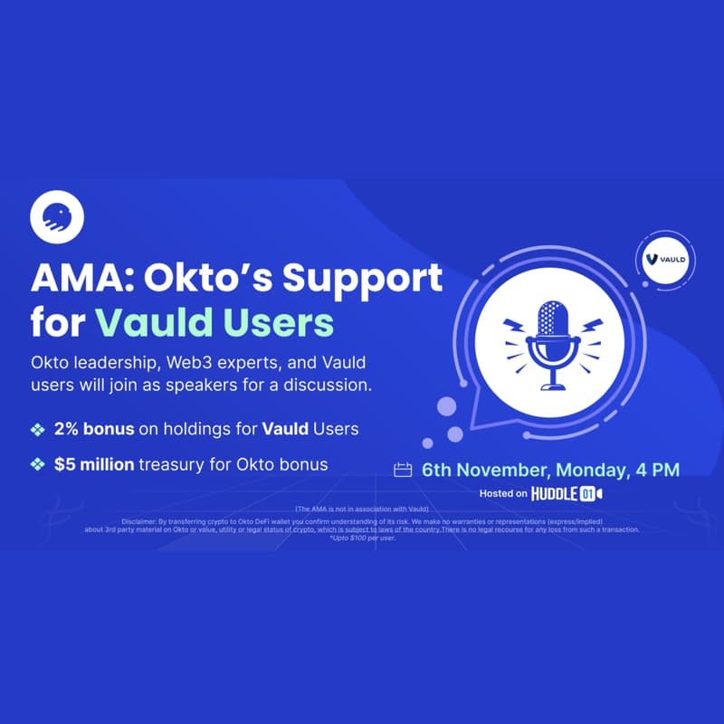 Cover Image for AMA: Okto’s Support to Vauld Users 🎙