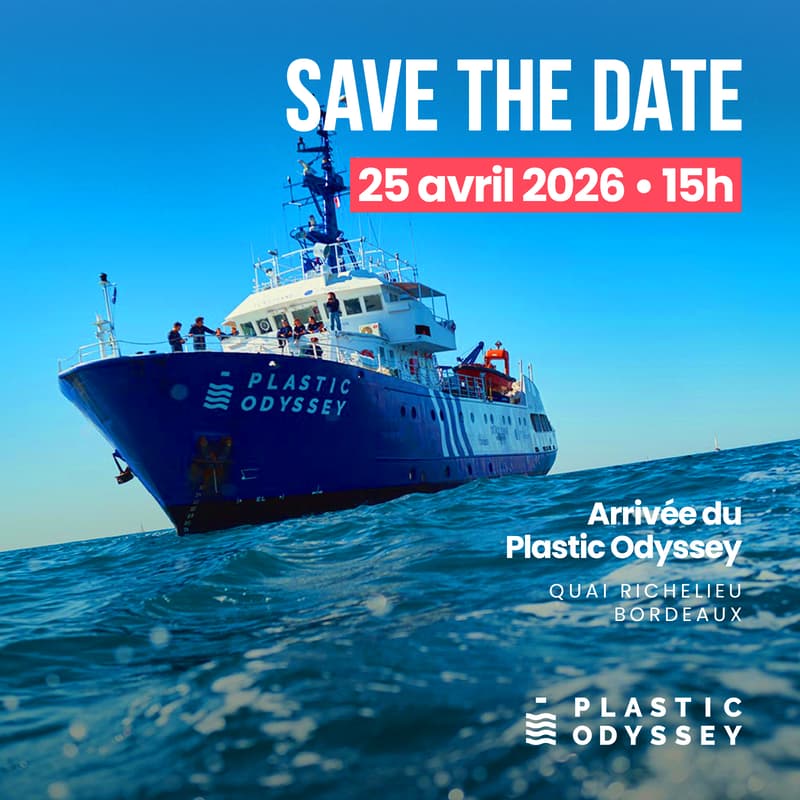 Cover Image for Arrivée du navire Plastic Odyssey à Bordeaux