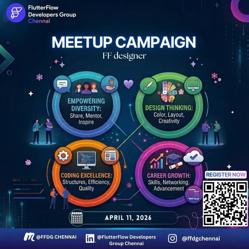 Cover Image for FlutterFlow Developers Group Chennai April 2026 Meetup