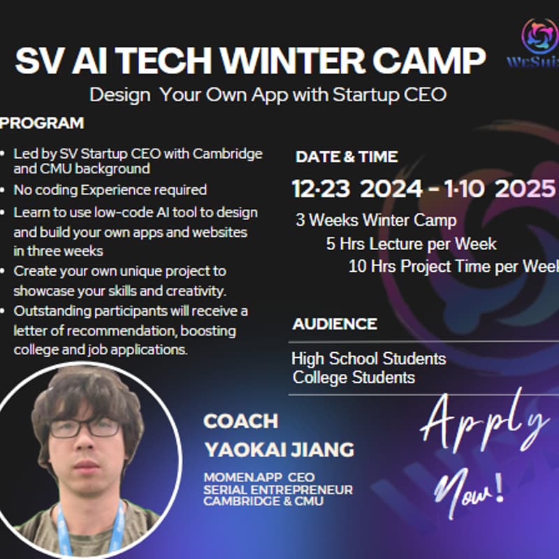 Cover Image for AI & Low-Code Tech Camp 硅谷AI Tech高中大学生冬令营
