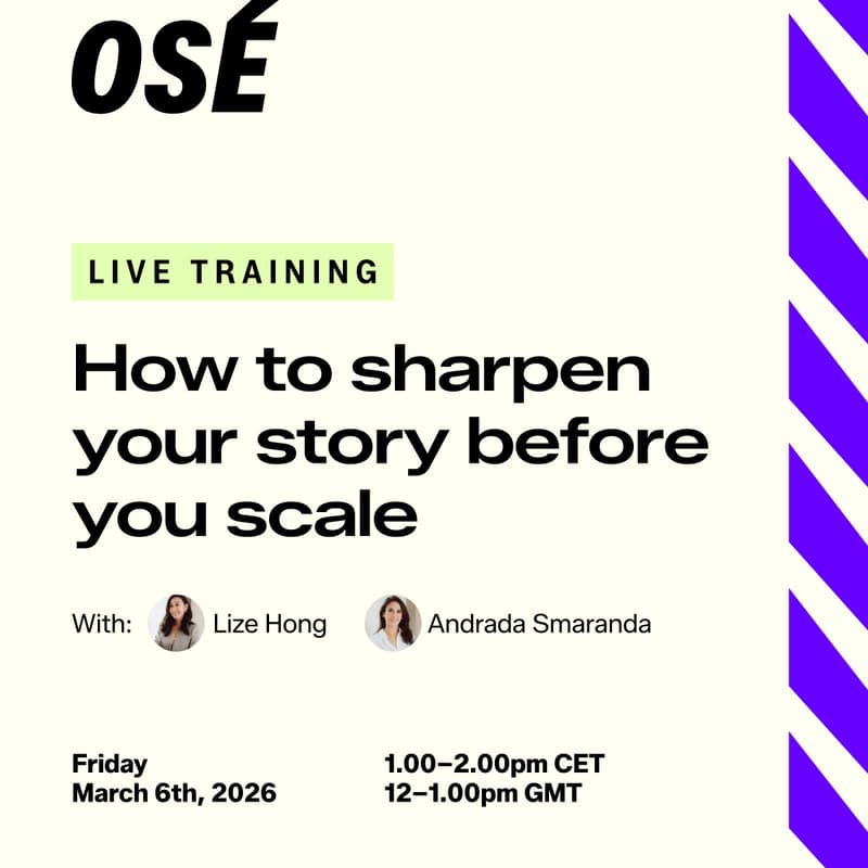 Cover Image for Live training: How to sharpen your story before you scale.