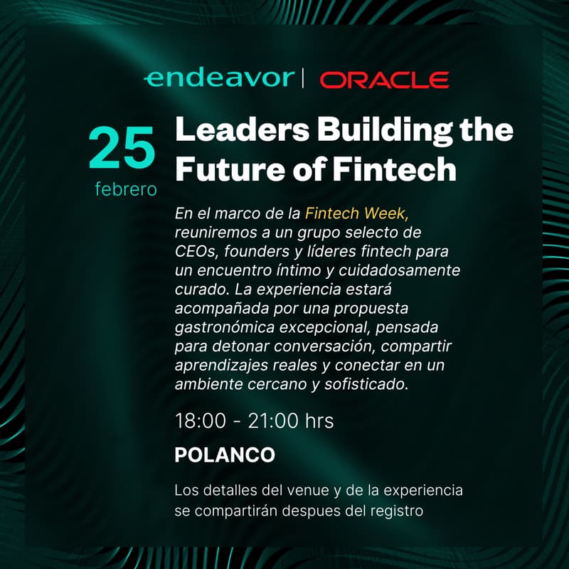 Cover Image for Leaders Building the Future of Fintech: Mezcal & Dining Experience