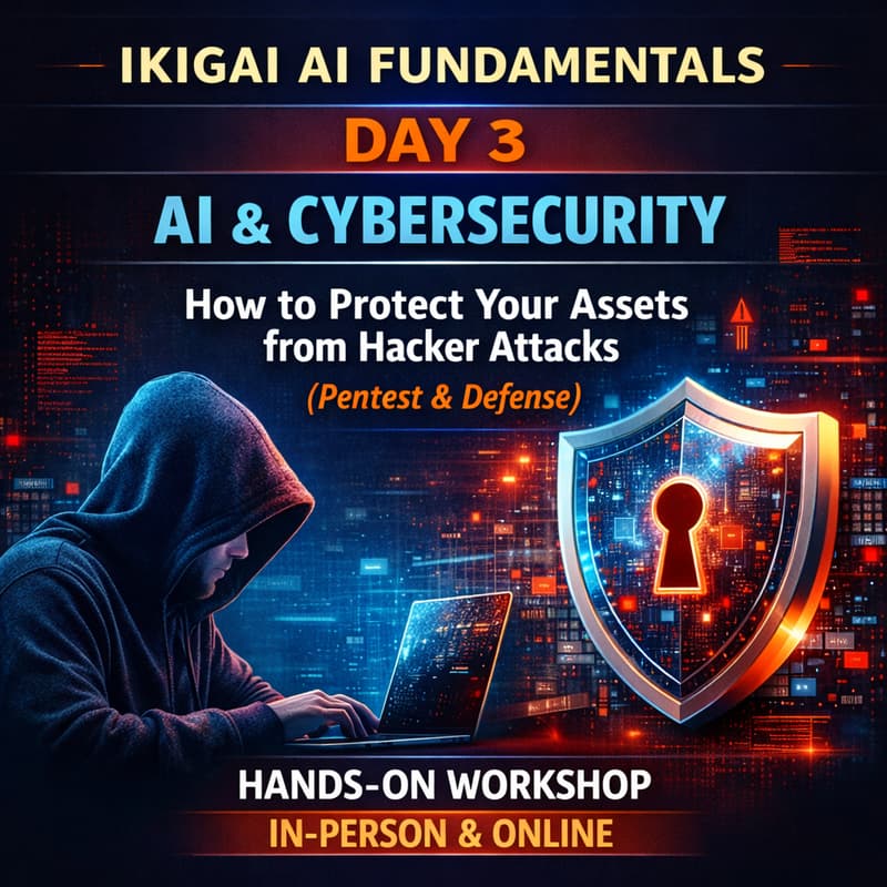 Cover Image for Ikigai AI - Day 3 - AI & Cybersecurity - How to protect your assets from hacker attacks (Pentest & Defense) (In-person & Online)