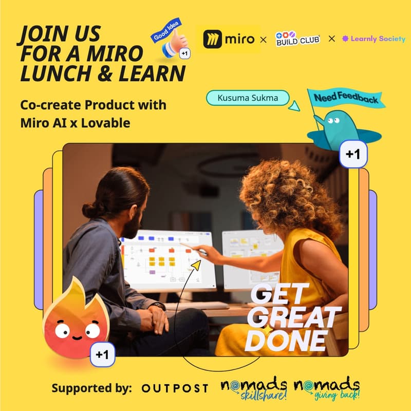 Cover Image for Miro Lunch & Learn | Co-create Product with Miro AI x Lovable π